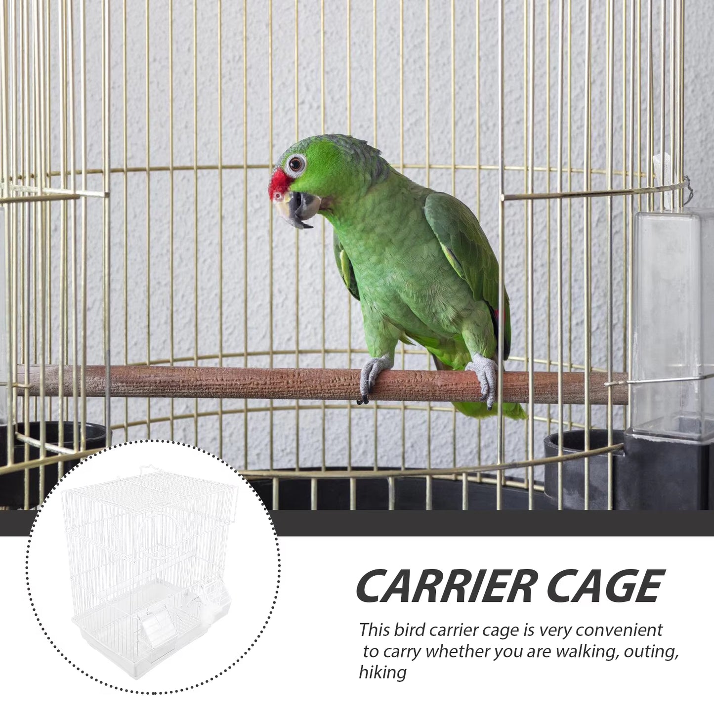 Birdcage Outing Parrot Cockatiel Wire Pet Cages for Birds Travel Carrier Wrought Iron Handheld Carrying Thrush Parrot Cage